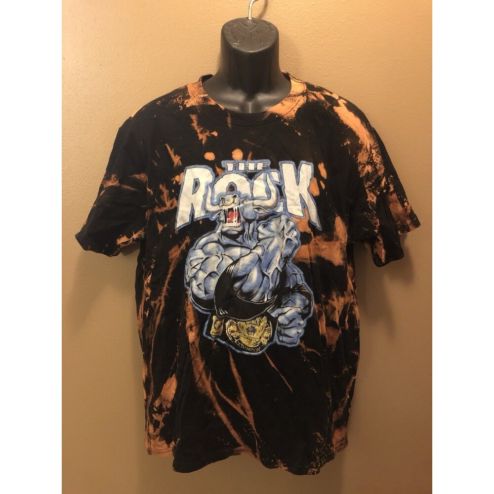 Vintage The Rock WWF Know Your Role Shut Your Mouth Shirt Distressed XL WWE